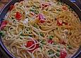 Spaghetti - Torte mit Tomatensauce