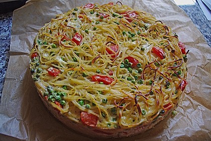Spaghetti - Torte mit Tomatensauce 1