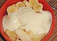 Obstsalat mit saure Sahne - Dressing