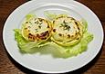 Apfel, mit Ziegenk&auml;se &uuml;berbacken