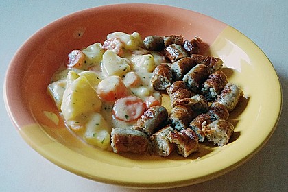 M&ouml;hrenpfanne mit Rostbratw&uuml;rstchen 4