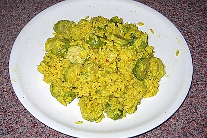 Scharfe Rosenkohl - Reis - Pfanne 13