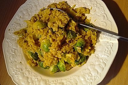 Scharfe Rosenkohl - Reis - Pfanne 11