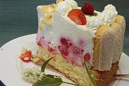 Quark - Sahne - Torte mit Himbeeren 23