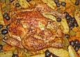Huhn aus dem Ofen mit Oliven und Gem&uuml;se