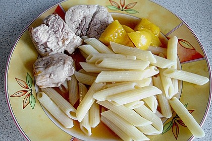 Bibis Schweinefilet mit Pfirsichen in dunkler Sauce 5