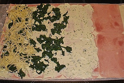 Blätterteigschnecken mit Spinat - Schinken - Füllung 5