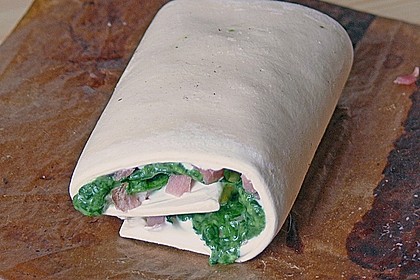 Blätterteigschnecken mit Spinat - Schinken - Füllung 7
