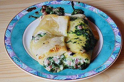 Blätterteigschnecken mit Spinat - Schinken - Füllung 6