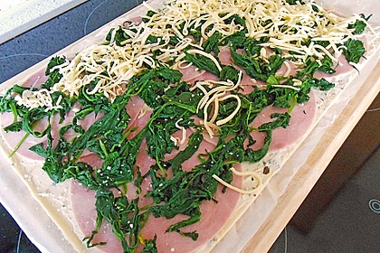 Blätterteigschnecken mit Spinat - Schinken - Füllung 9