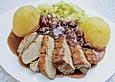 Entenbrust mit Sherry - Kirschen und Spitzkohl