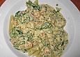 Penne mit Flusskrebsfleisch und Rucola