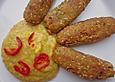 Orientalische Buletten mit Pfirsich - Dip