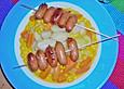 Gnocchi auf Mais - Karotten - So&szlig;e mit W&uuml;rstchenspie&szlig;