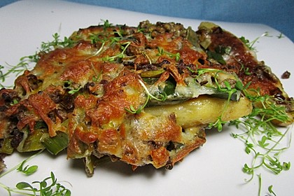 Schupfnudel - Auflauf mit Lauch und Hack
