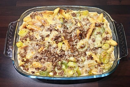 Schupfnudel - Auflauf mit Lauch und Hack 4