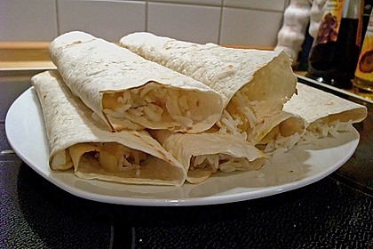 &Uuml;berbackene pikante Kokoswraps