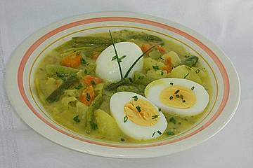 Rahmgemüse - Ragout mit Eiern