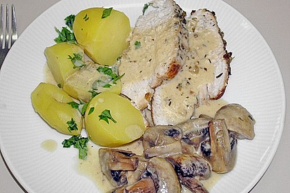 Kr&auml;uter - Putenbraten mit Rahmpilzen 15
