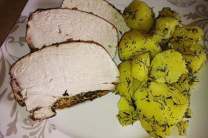 Kr&auml;uter - Putenbraten mit Rahmpilzen 21