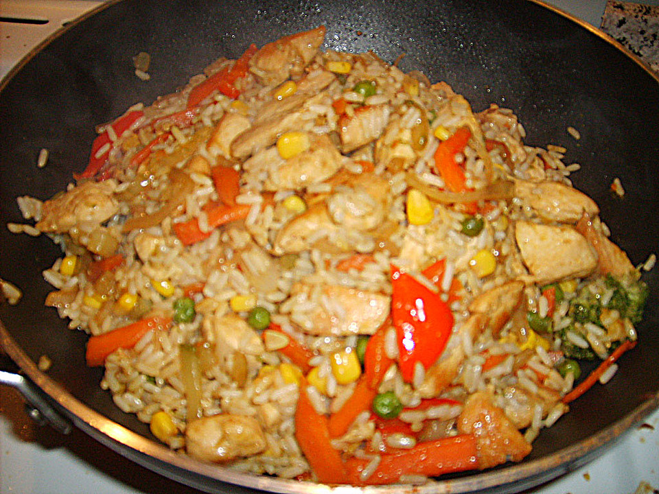 Hähnchen Chinesisch Mit Reis — Rezepte Suchen