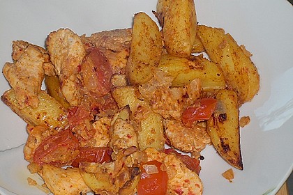 Hähnchenbrustfilet mit Country-Kartoffeln 50