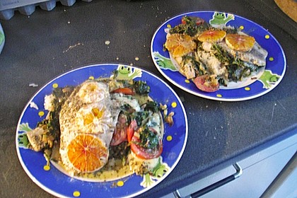 Lachsfilet auf Spinat und Mozzarella 2