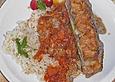 Gef&uuml;llte Zucchini mit Speckm&uuml;tze