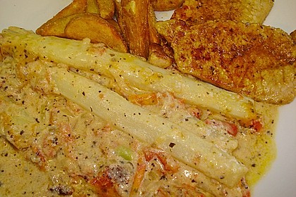 &Uuml;berbackener Spargel 3