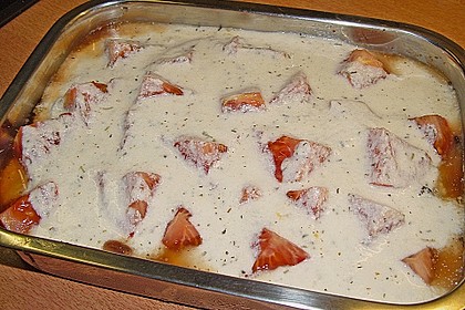 Filetauflauf mit Champignons und  Tomaten 3