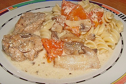 Filetauflauf mit Champignons und  Tomaten 4