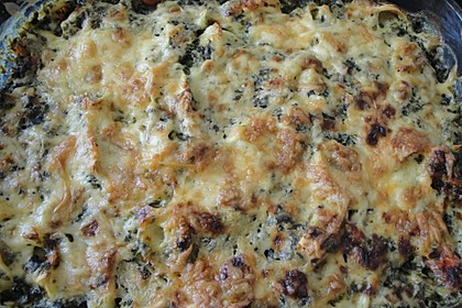 Tortellini gratiniert mit Lachs und Spinat 4