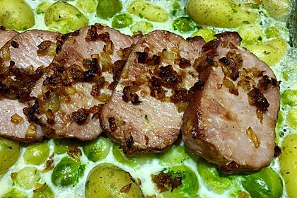 Rosenkohl - Kasseler - Auflauf