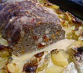 Hackbraten mit Kartoffeln in Sahne (Bild)
