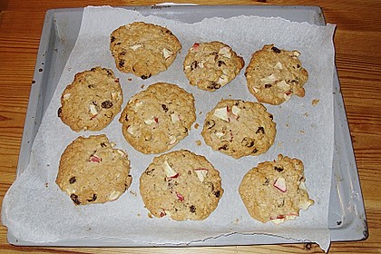 Apfel - Rum - Rosinen Cookies 7