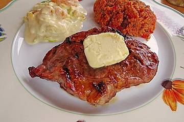 SABO - Nackensteaks in Honig Knoblauch Marinade
