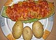 Vegetarisch gef&uuml;llte Zucchini