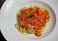 Nudeln mit Lachs - Shrimps - Sauce
