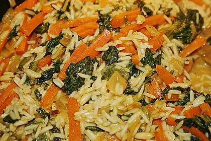 M&ouml;hren - Spinat - Curry mit W&uuml;rzreis 4