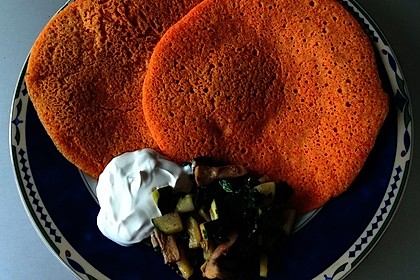 Pfannkuchen aus roten Linsen 1