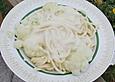 Blumenkohl - Nudeln mit Drei - K&auml;se - Sauce