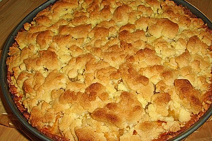 Leichter Apfelkuchen mit Vanillepudding und Streuseln (Rezept mit Bild