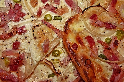 Flammkuchen elsässer Art, süßer Flammkuchen 1