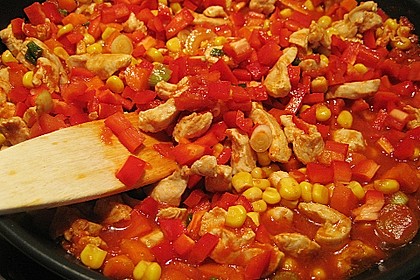 Feurige Hähnchen - Tortillas 8