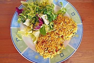 Reis - Taler mit Salat