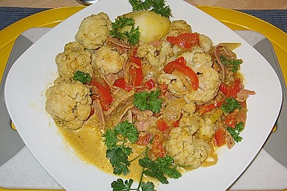 Illes schnelles Blumenkohl - Schinken - Thaicurry