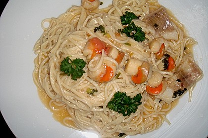 Spaghetti mit Kirschtomaten und Garnelen 11