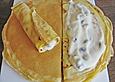 Pfannkuchenauflauf mit Quark und Pfirsichen