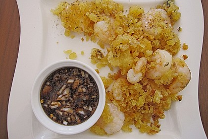 Garnelen im Tempurateig mit buntem Pfeffer und Chilidip 3
