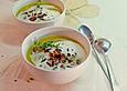 Kartoffelcremesuppe mit ger&ouml;steten Knoblauchschwammerln (Waldpilzen)